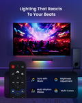 MEREDO Sound Bar for Smart TV 3.1CH PC Gaming Soundbar with Subwoofer RGB Lighting Audio Sync - G38